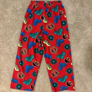 Lego Star Wars Lego Red Fleece Pajama Pants with Blue, Green & Yellow
